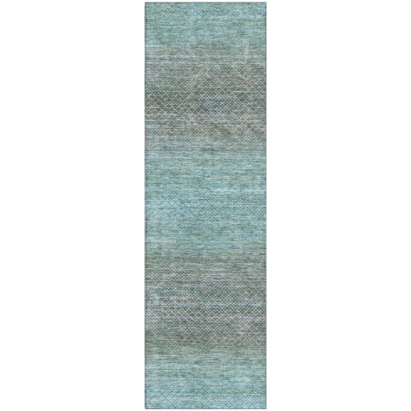 Tapis géométrique de qualité supérieure lavable à la machine Ariel, Tapis de couloir 2 pi 3 po x 7 pi 6 po