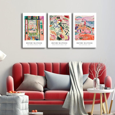 3 Piece No Frame Print on Canvas