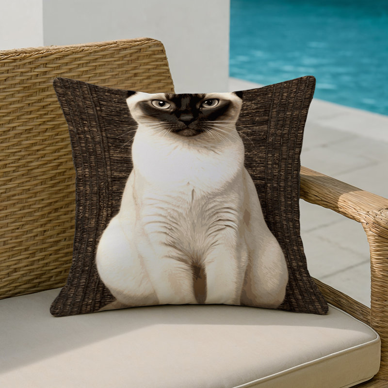 Coussin décoratif intérieur et extérieur Turkish Angora Cats, Carré 16 po, Mau arabe