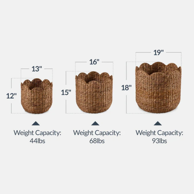 3PC Nesting Baskets, Chestnut