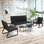 3 Pieces Waiting Room Sofa Set, Modern Pu Leather Office Reception Furniture Set, 2 Single Armchairs + 1 Double Loveseat, Heavy Duty Metal Frame Guest Lobby Bench Sofa For Office, Clinic, Salon, Black