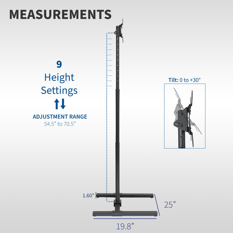 Extra Tall Black TV Floor Stand for 13" to 50" Screens