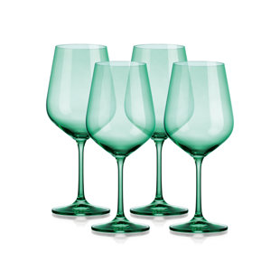 Late 20th Century Lenox Crystal Clear Long Stem Wine Glasses Encore Pattern  Set of 4
