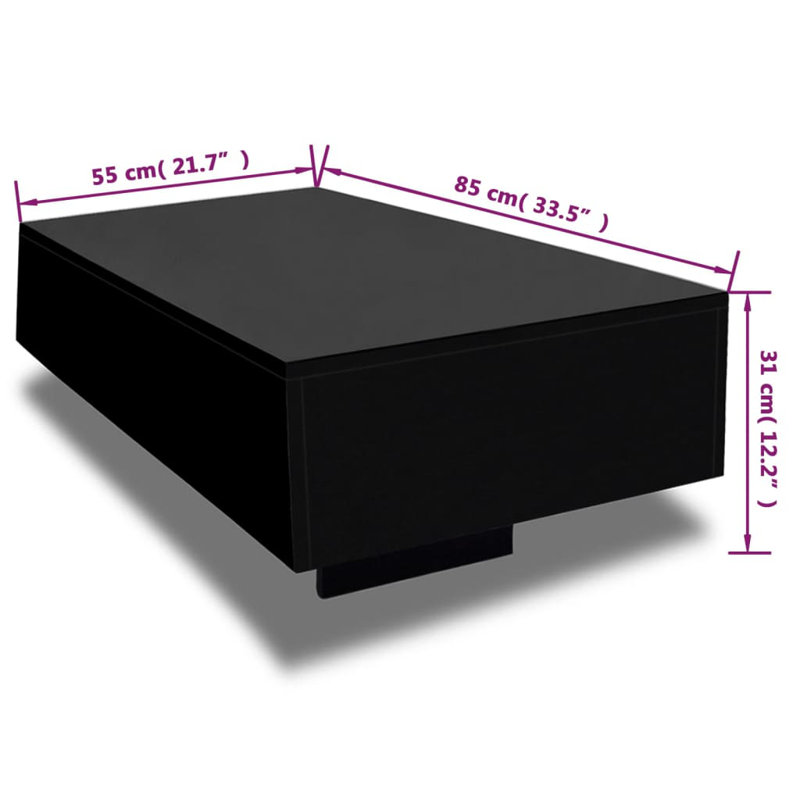 Nocona Coffee Table, 31cm H x 85cm L x 55cm D, Black