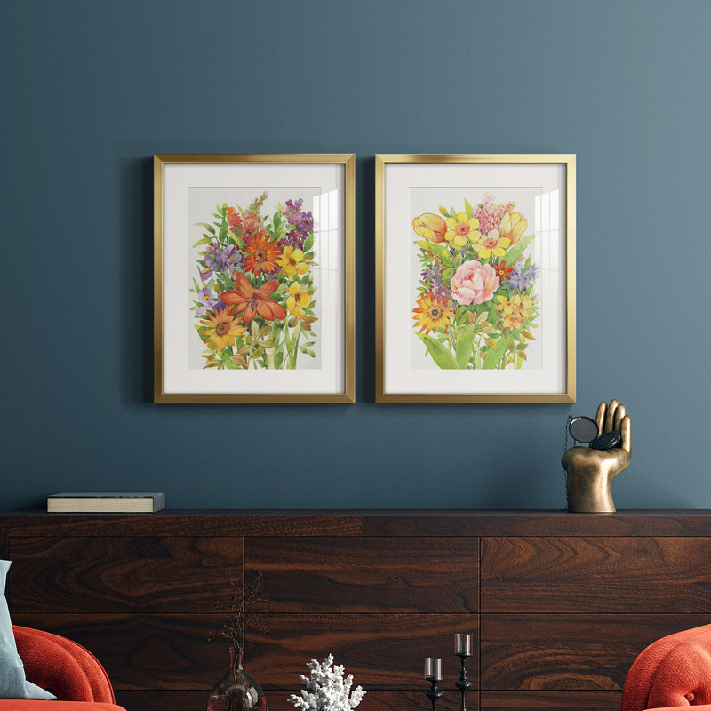 Floral Mix I - reproduction encadrée de qualité supérieure - prête à être accrochée