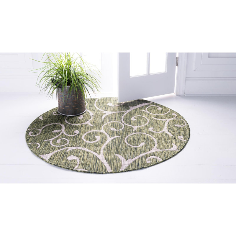 Tapis d'extérieur couleur Kona Moss, Rond 10 pi 8 po
