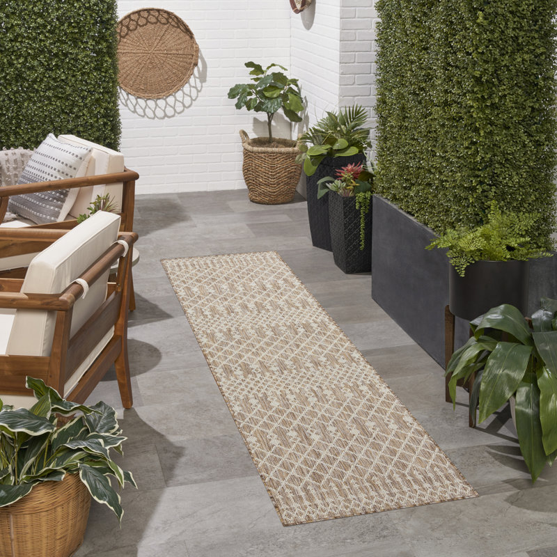  Tapis moderne beige 2 pi 2 po x 12 pi Positano, Beige, Runner 2'2" x 12'