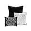 Édredon noir grand - 7 pièces Coton complexe imprimé. Remplir. 2 taies décoratives, 3 coussins, 1 édredon, . Fluffable et confortable taille pièce noir. Très bien. Complet avec lavable à la machine-129576685-129576688