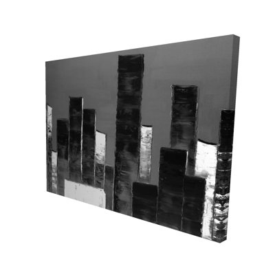 Abstrait bâtiments noir et blanc - décor de toile gris