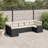 Vidaxl Garden Sofa Set Set Of 7 Black PE Rattan Large Adjustable Feet