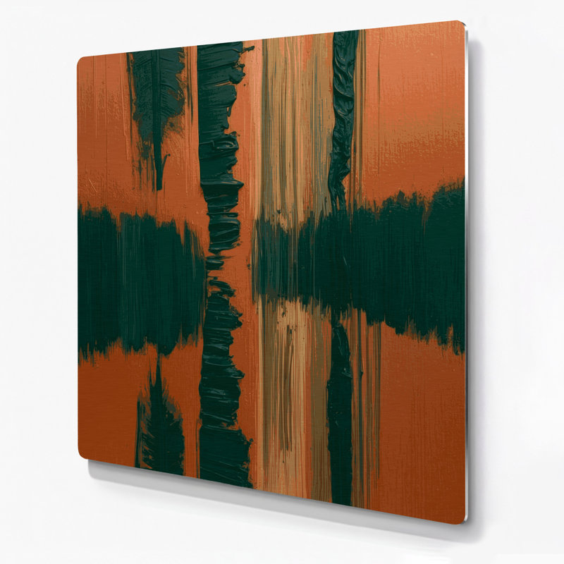 Art mural abstrait en métal vert 74