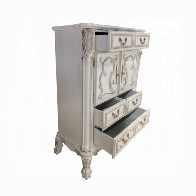 Commode 5 tiroirs Ira, Blanc os