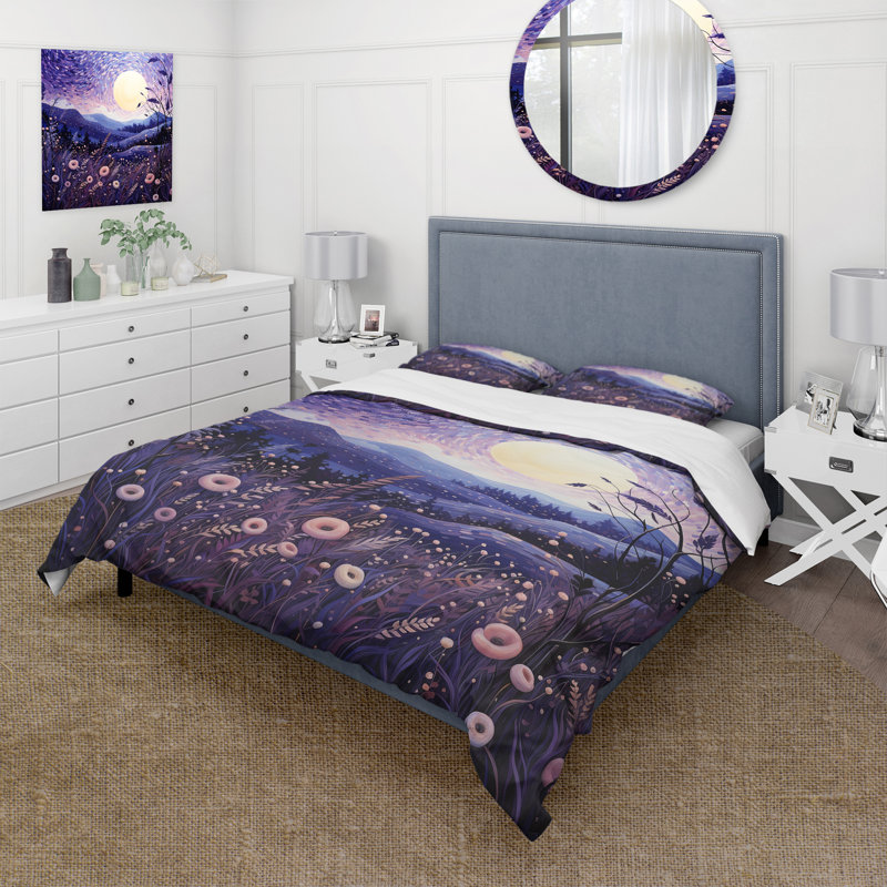 Ensemble de housse de couette Lavender Enchanting Lavender Pointillism I BeddingMicrofiber / Polyester