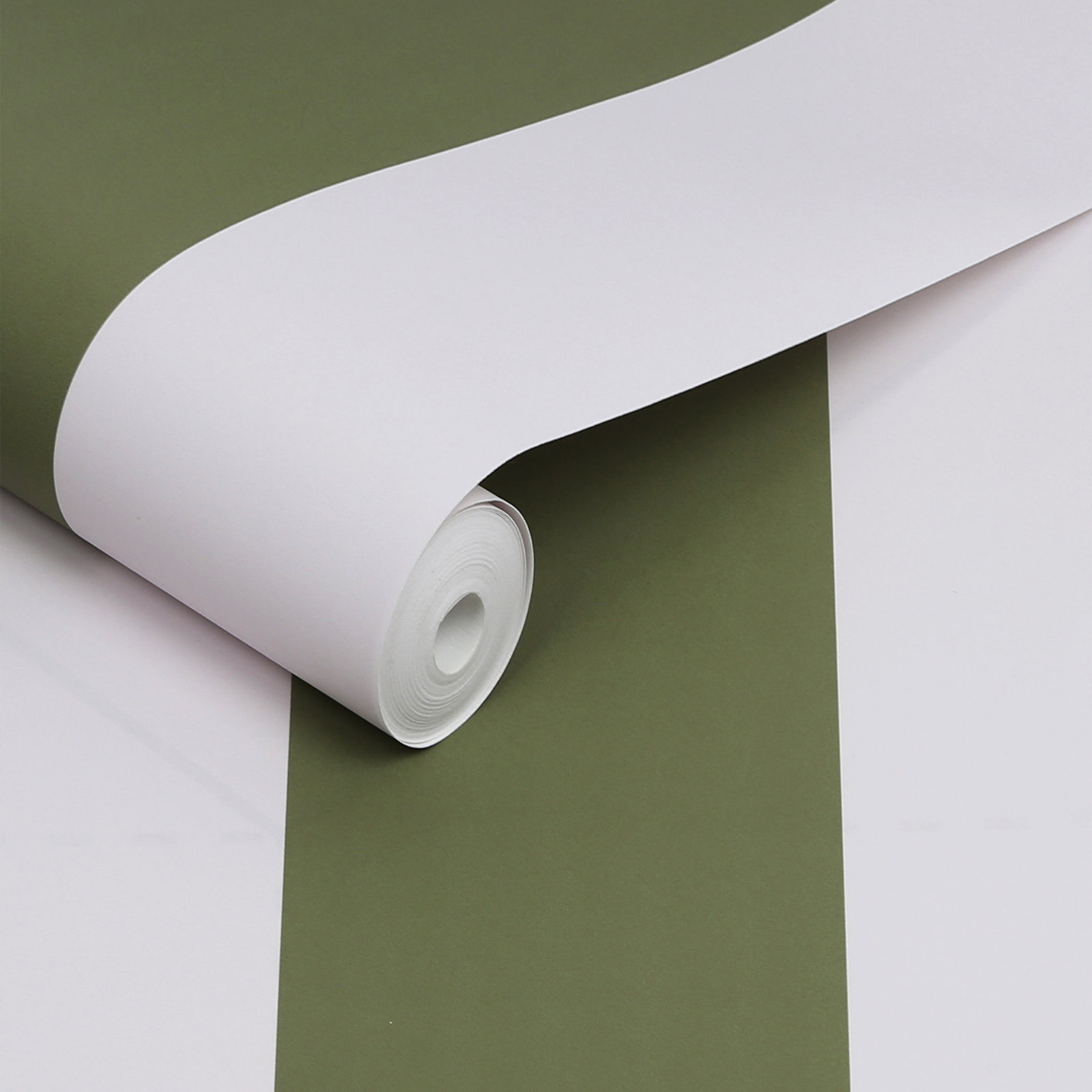 Stripe Self-Adhesive Wallpaper Double Roll, Olive Green