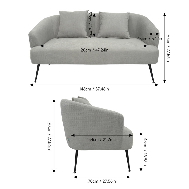 2 Seater Corduroy Loveseat