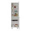 Garde-manger avec 2 portes, tablettes réglables, tablettes latérales, armoire de rangement compacte pour l'organisation de la cuisine, blanc
