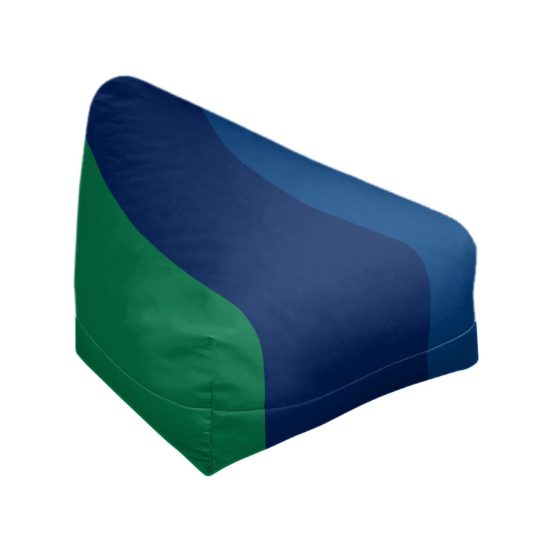 Bean Bag Cover, 42" H x 38" W x 2" D, Green/Blue/Dark Blue