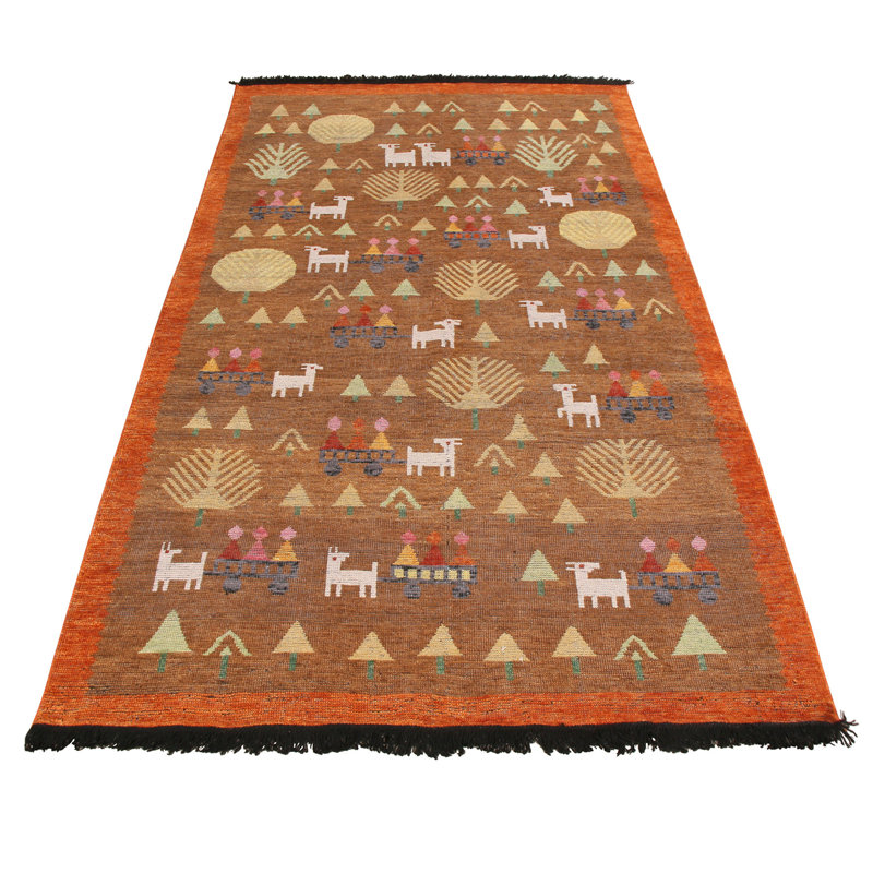 Burano Hand Knotted Wool Animal Print Area Rug, Rectangle 8' x 10'
