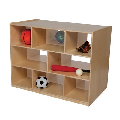 Natural Environments Double Sided 8 Compartment Shelving Unit with Casters -  Wood Designs, WD62700AC