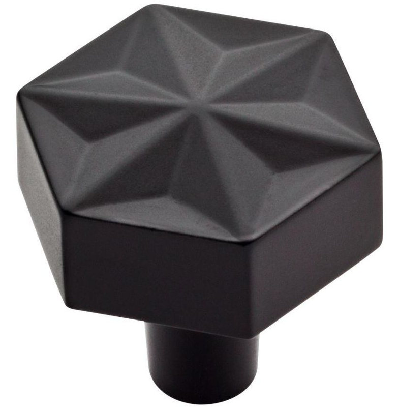(Paquet de 5) Poignée géométrique moderne noire de 1 po