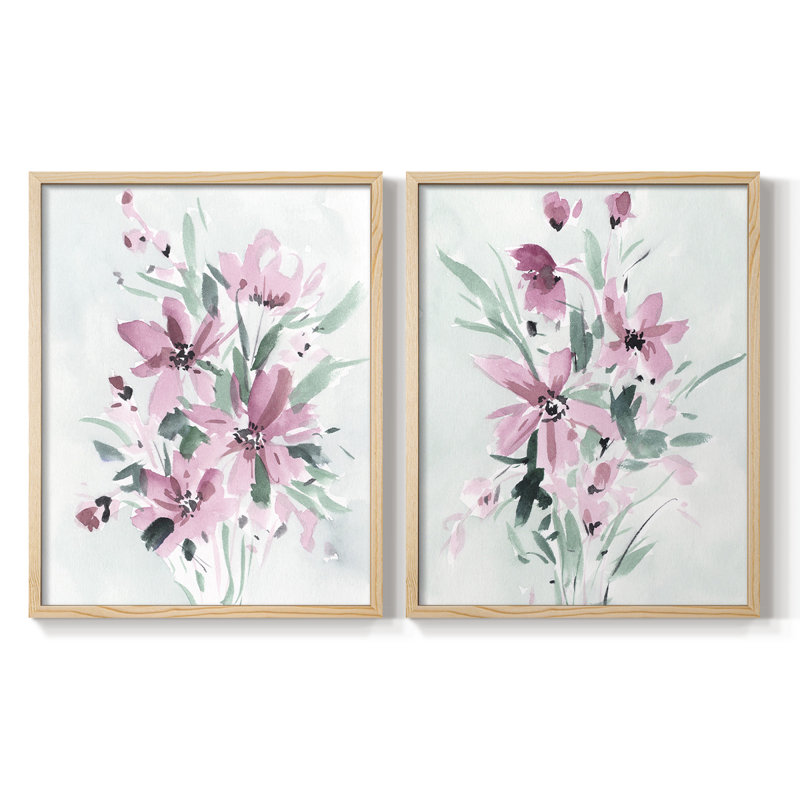 Reproduction encadrée Posy Blooms I-Premium - prête à être accrochée - aucun clou requis - aucun clou requis, Bois naturel