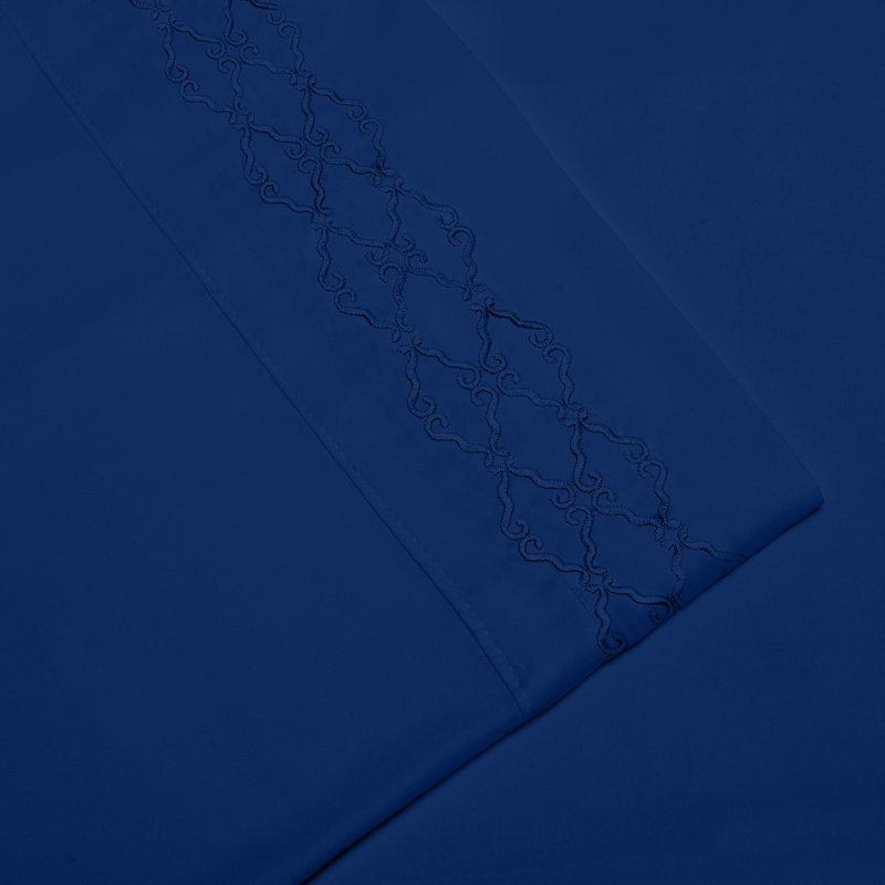 Chamberlain London Microfiber Sheet Set, Navy Blue, Twin Sheet Set with Fitted Sheet and 1 Pillowcase