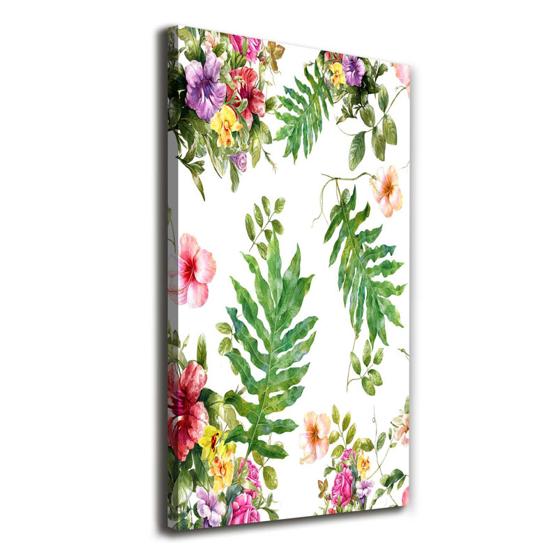 Tropical Flowers - Wrapped Canvas Print