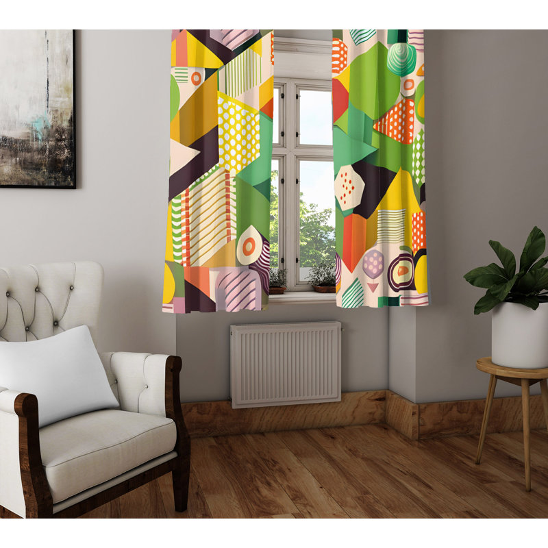 Paire de rideaux semi-transparents Desteney, L 20 po x L 52 po