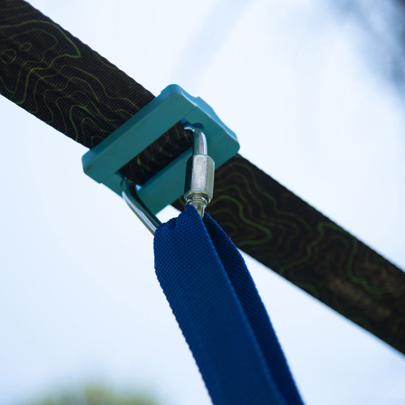 Treline: trousse de gymnastique Swingset - anneaux de gymnastique, barre de trapèze, 2 balançoires réglables, ensemble d'activités extérieures Pop-Up, installation entre les arbres, enfants de 3 ans et plus