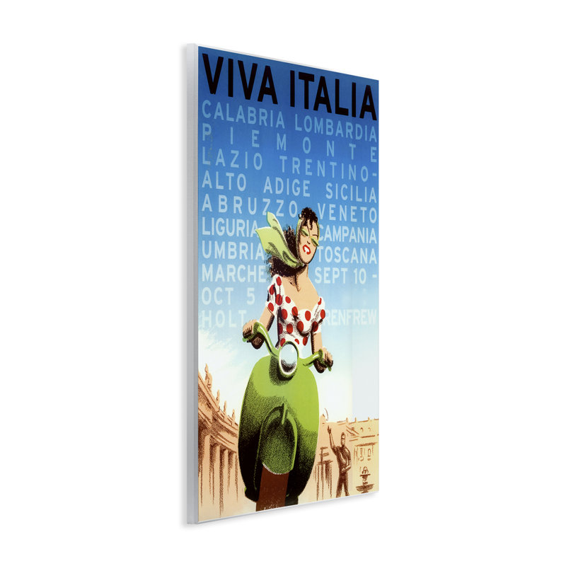Publicité rétro sur plaque de voyage en Italie, design par Marcus Jules, H 15 po x l 10 po