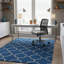 Acworth Authentic Hand-Tufted Handmade Blue & White Modern Quatrefoil Wool Area Rug-1382447908