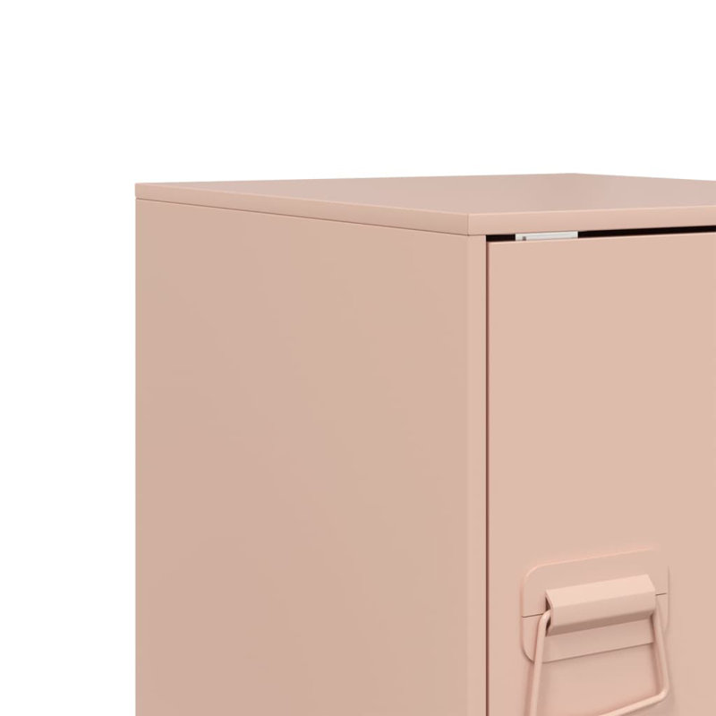 66 34.5cm W Steel Bedside Table, Pink, Set of 2