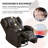 Vegan Leather Power Swivel Rocker Recliner Chair Home Theater Seating with LED Light and Cup Holder-847206140
