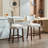 Upholstered Bar Stools Set of 2 with nails decoration-1060352951