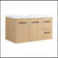 Meuble-lavabo mural flottant 36 po avec lavabo 36 po, finition chêne clair, conception modulaire à 2 portes et 2 tiroirs, plateau de lavabo en gel, livré dans 3 boîtes