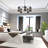 25"W 5-Light Oliver Metal and Glass Chandelier