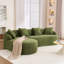 Canapé modulaire en forme de L à compression avec méridienne incurvée, canapé en chenille vert modulaire sans assemblage, salon à haute densité pour salon.-237942262