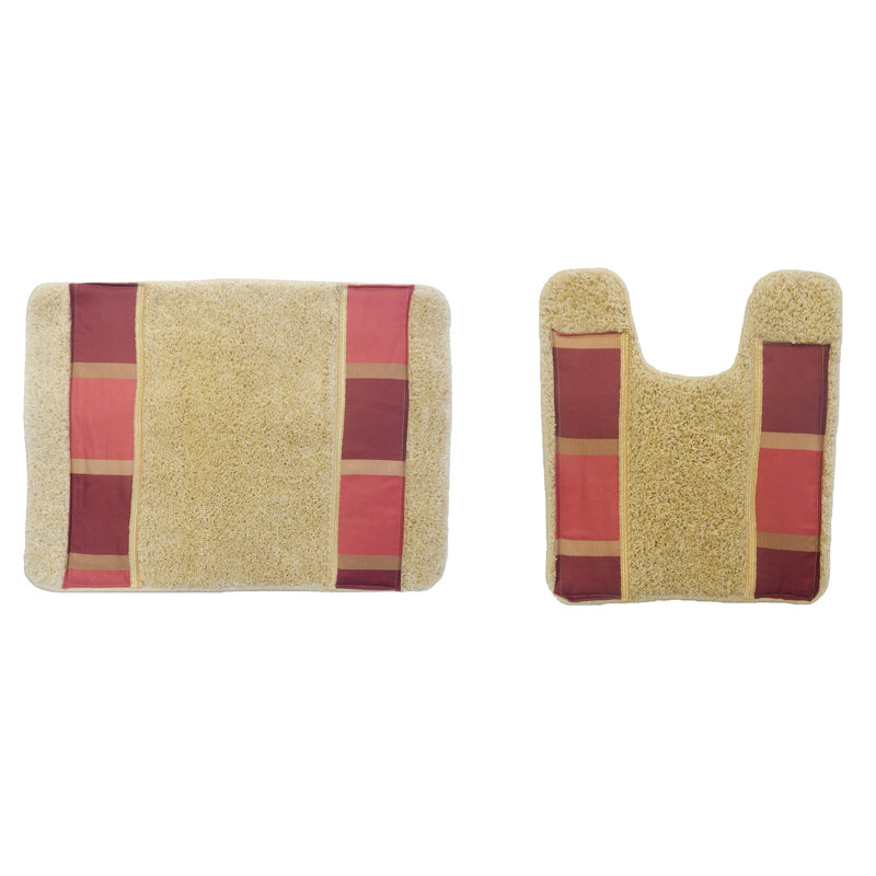 Hillwix Non-Slip Bath Rug, Burgundy