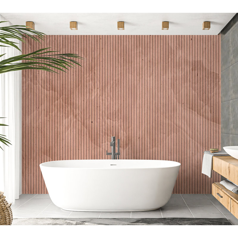 Murale pelez et collez - petites rayures de bambou, L 173 po x L 124 po