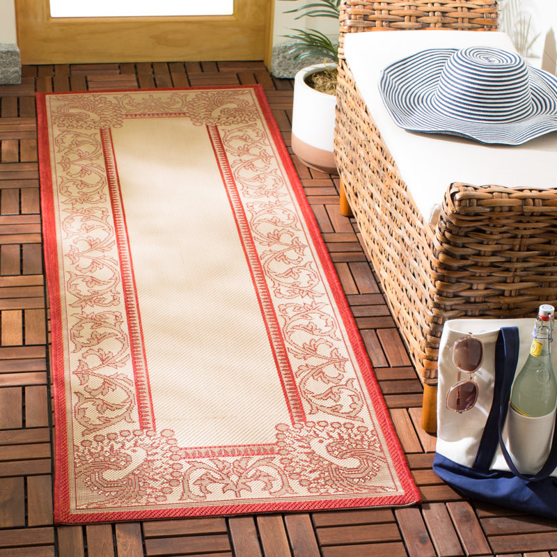 Arneshia Floral Yellow/Red Indoor/Outdoor Area Rug, Runner 2'3" x 10'