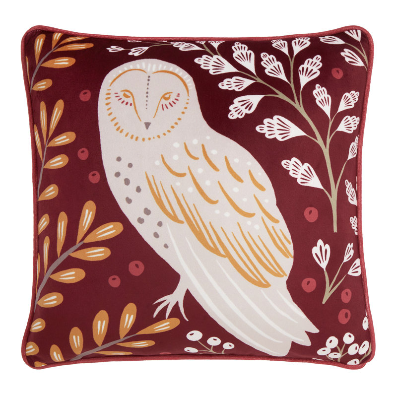 Enchanted Animal Print Red Square Cushion Cover
