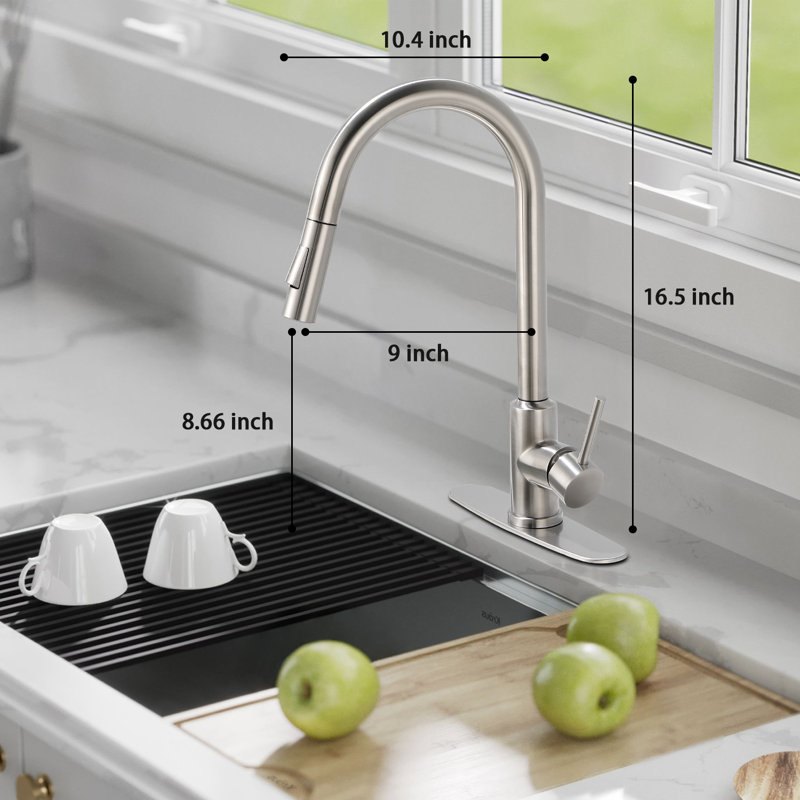 Robinet de cuisine escamotable Wesinus, Nickel brossé