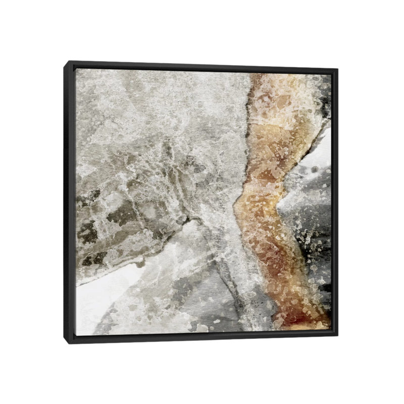 « dispersed rocks », impression sur toile, H 18 po x l 18 po x P 1,5 po, Toile avec cadre noir, Pas de tapis