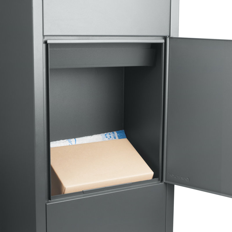 Large Black Steel Parcel Drop Box with Key Lock