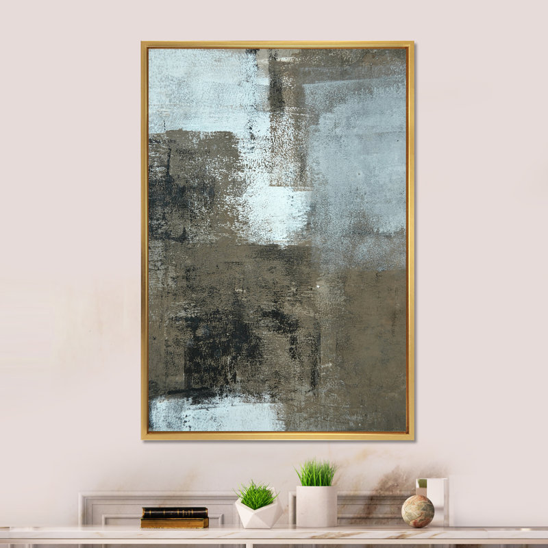 «Gray Meets Brown Abstract Art», reproduction d'art moderne et contemporaine sur toile, H 12 po x l 8 po x P 1 po