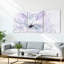 Abstrait fleur de lavande avec décorations argentées, ensemble de 3 toiles-1910238010