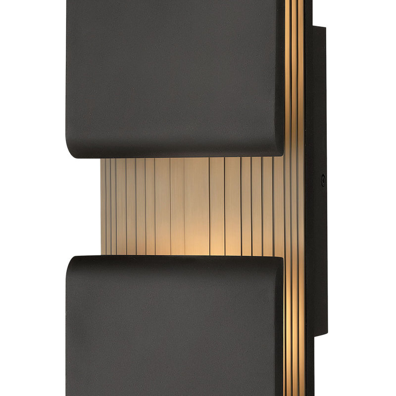 Plafonnier encastré d'extérieur à 1 ampoule DEL Wayburn, Noir, H 22 po x L 6,5 po x P 4,5 po