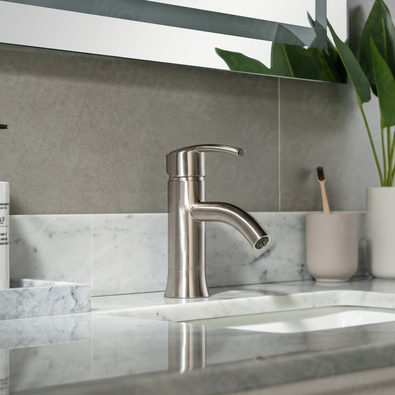 Robinet pour salle de bain à un trou, Nickel brossé