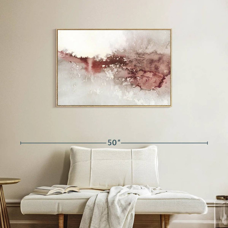 Douces vagues I, Cadre flottant en bois naturel, 37 po x 25 po