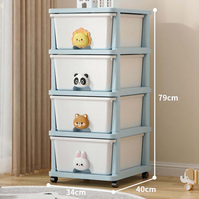 Drawer Storage Rack - 4 Drawers - 4 Layer, Flexible Mobility With Wheels